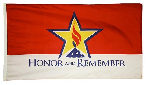 Honor & Remember 2' x 3' Outdoor Nylon Flag with Heading and Grommets 2