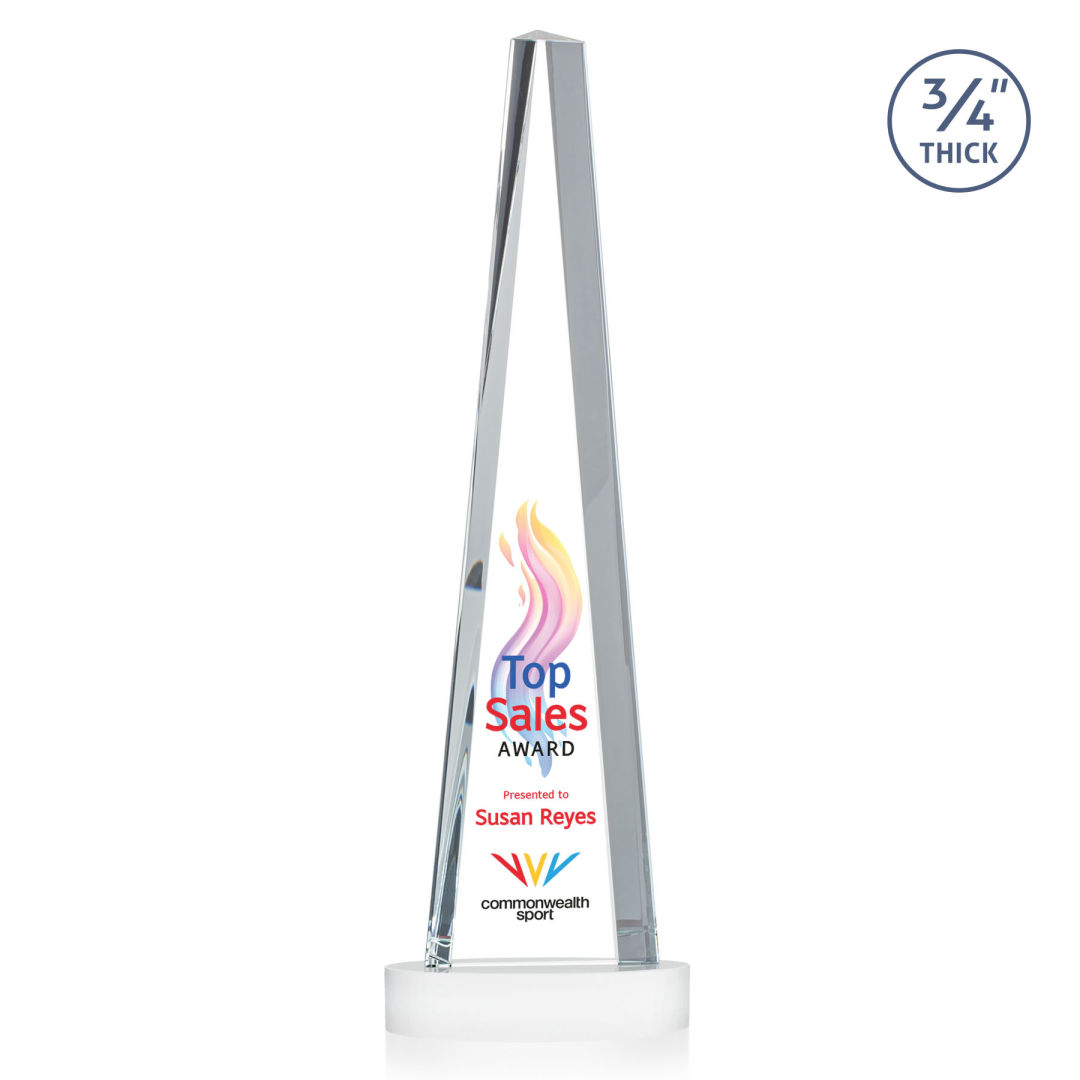 Majestic Tower VividPrint™ Award on Alberton Base - White 15