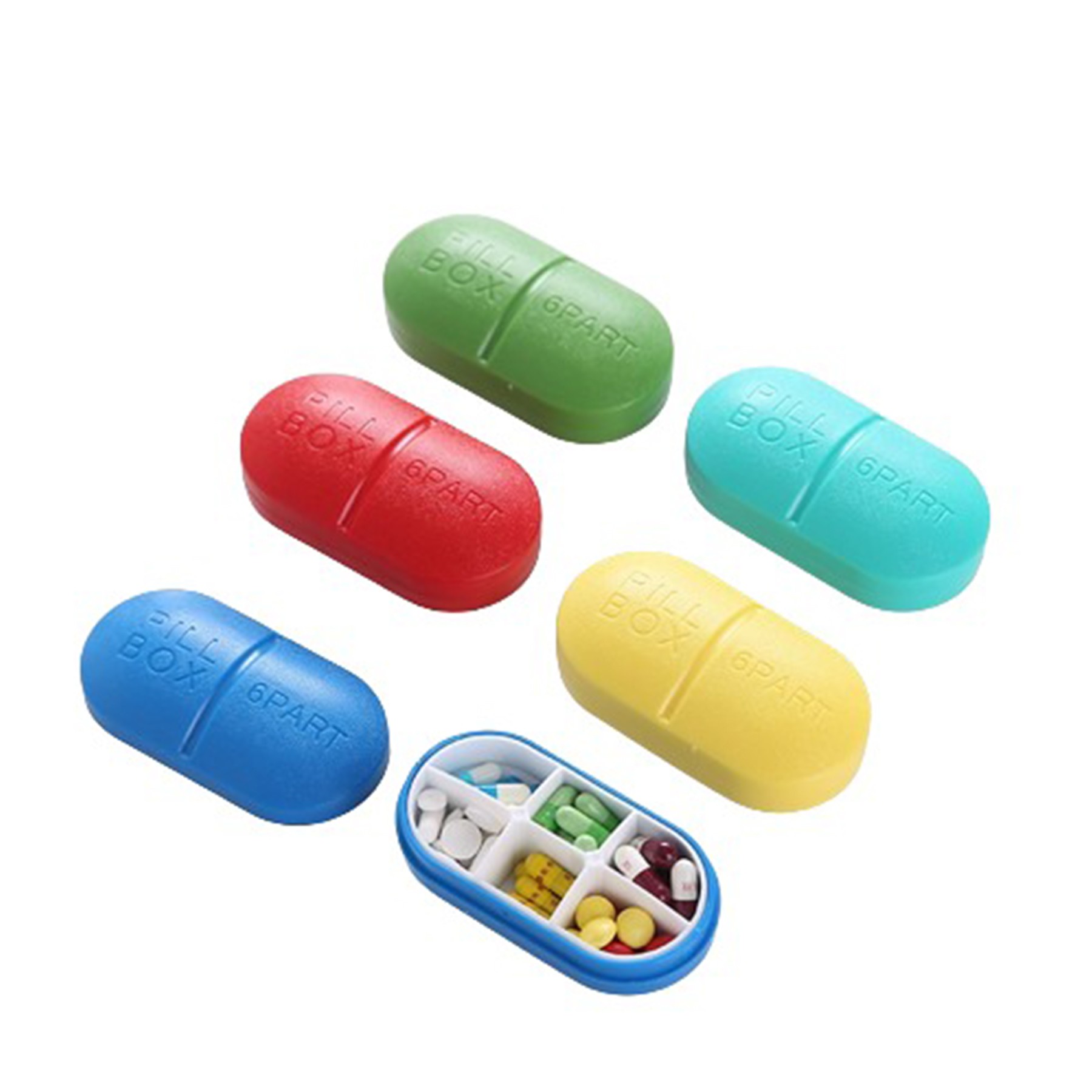 Pill Six-Compartment Plastic Box 4