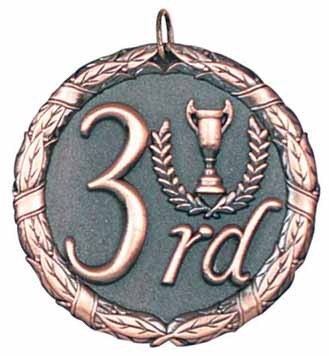 Third Place XR200 Series Medal, 2" 2
