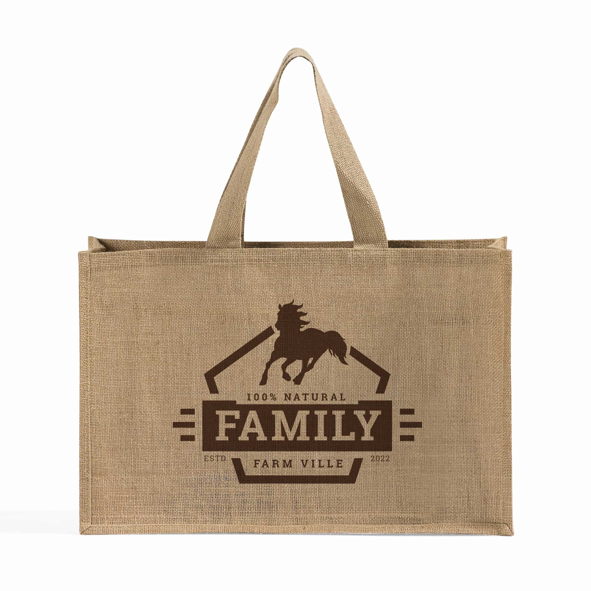 Carry All Jute Tote Bag, custom tote bag with logo imprint 2