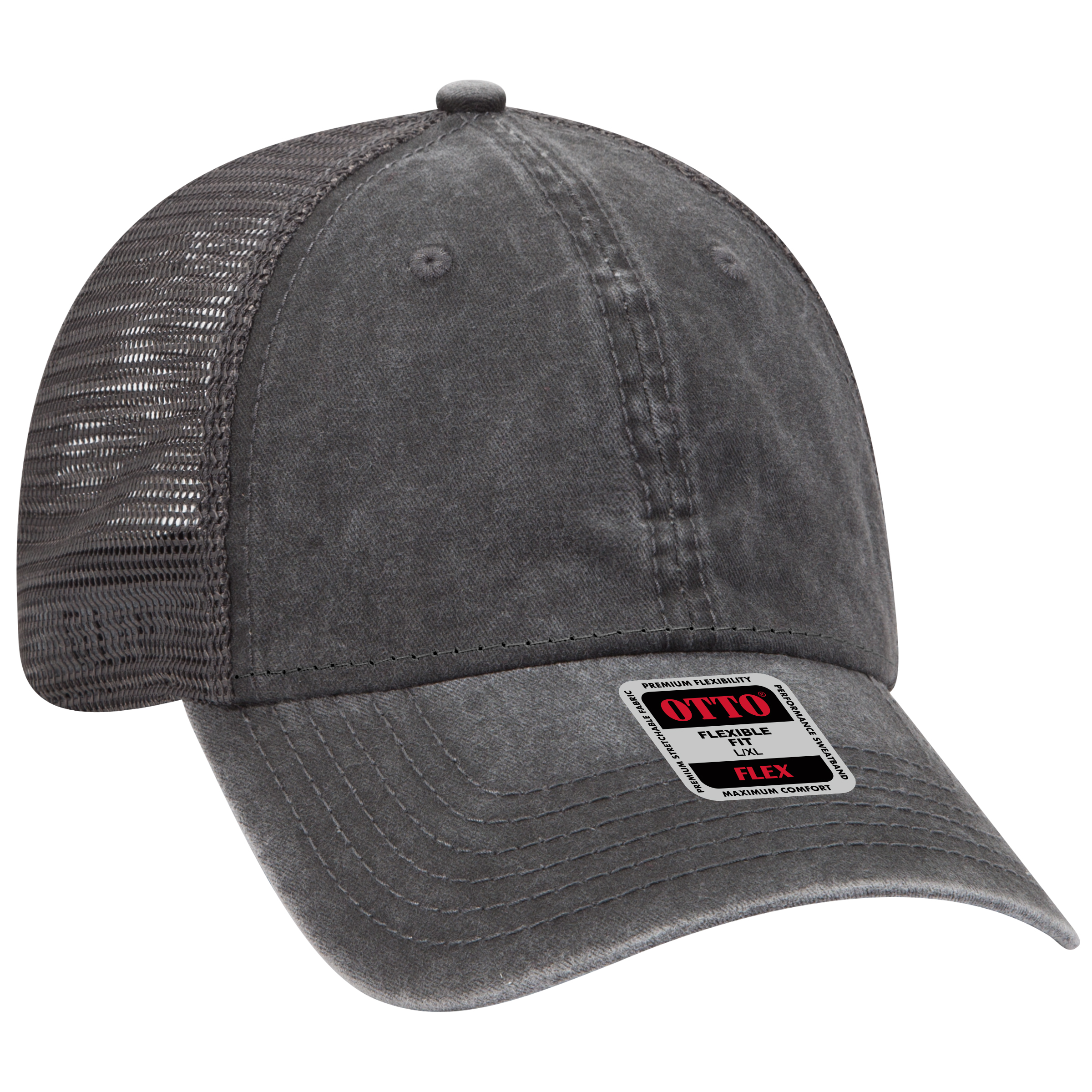 OTTO CAP® OTTO FLEX® Fitted 6 Panel Low Profile Mesh Back Trucker Hat 45