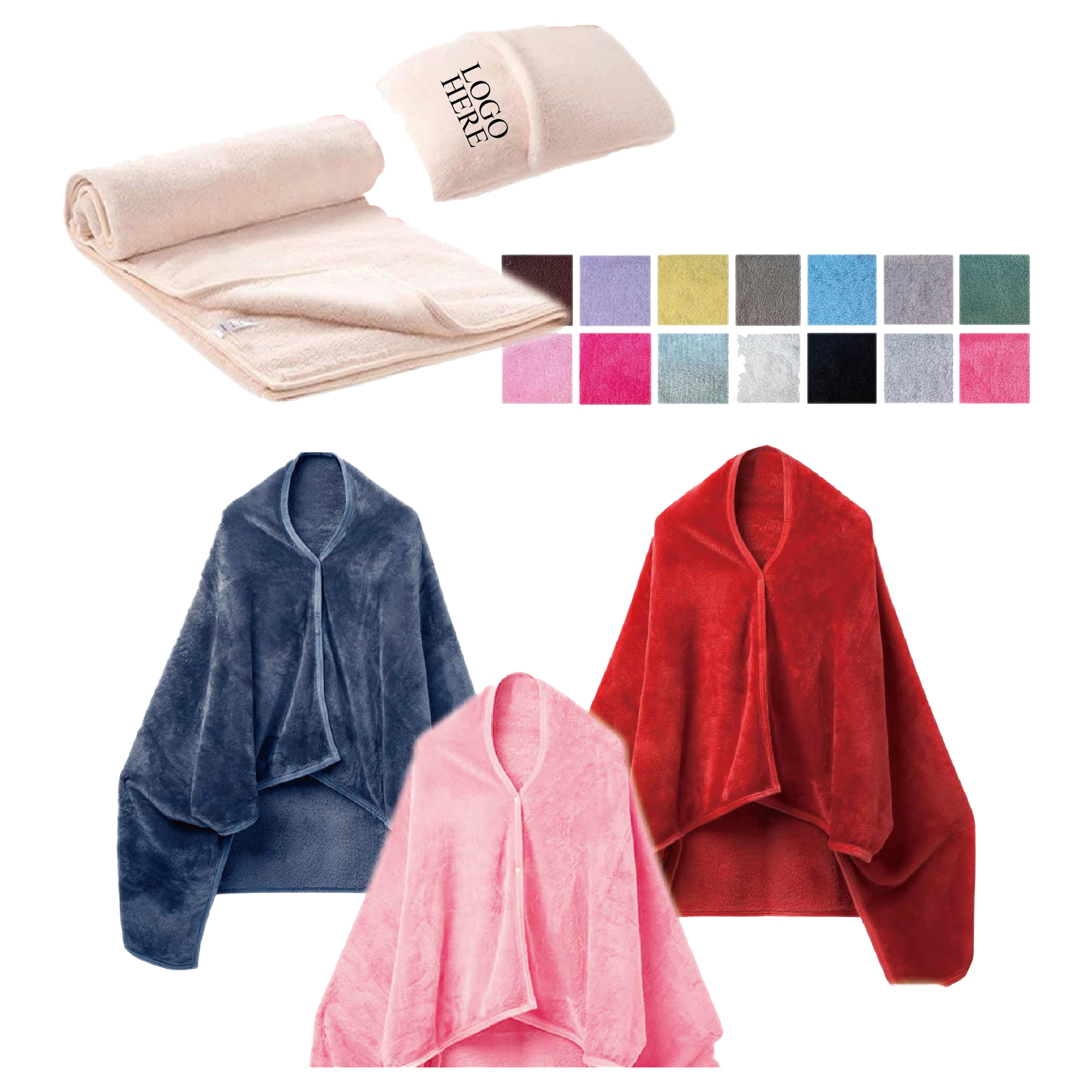 Multifunctional Flannel Shawl-Style Blanket 2