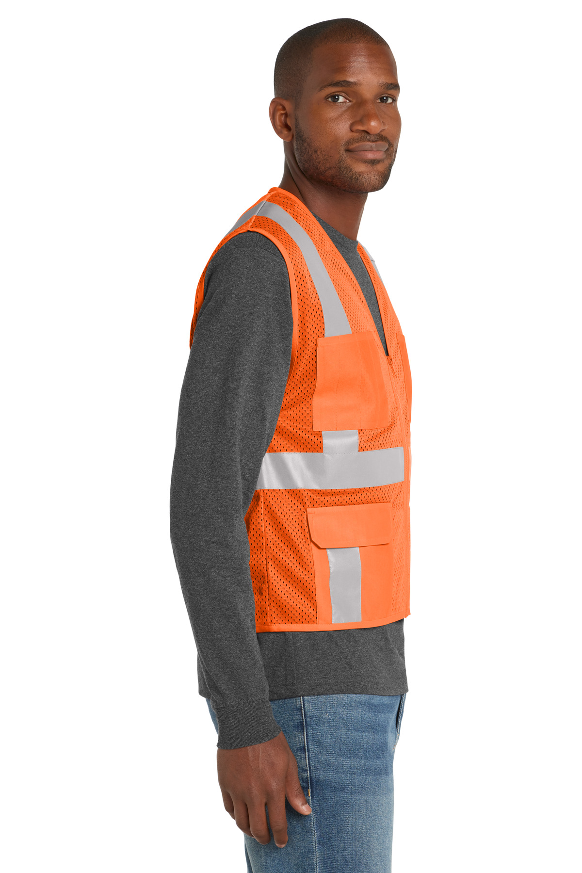CornerStone ANSI 107 Class 2 Mesh Six-Pocket Zippered Vest. CSV104 12