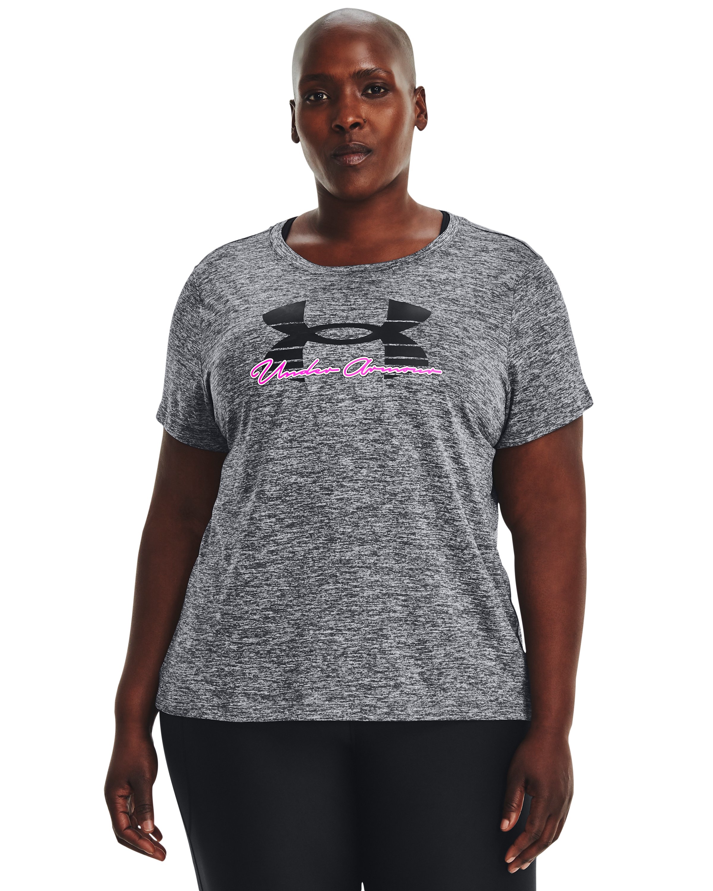 Women's UA Tech Twist Script Short Sleeve  4