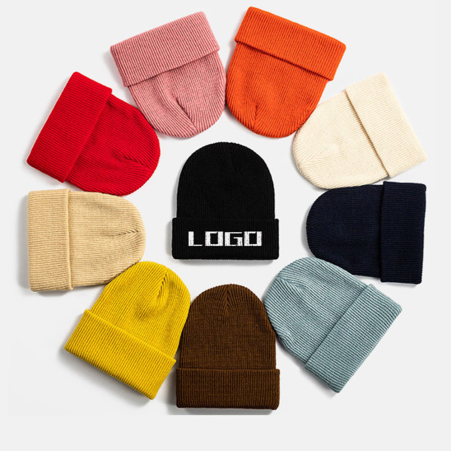 Embroidery Beanie Knit Hat 2