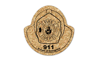 Fire Helmet Cork Coaster 1