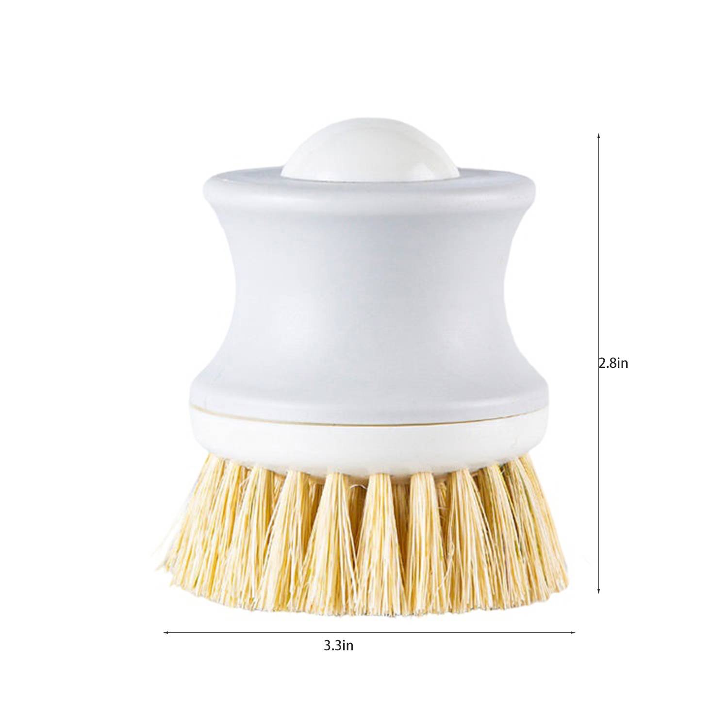 Kitchen Plastic Sisal Dish Brush w/ Handle 2