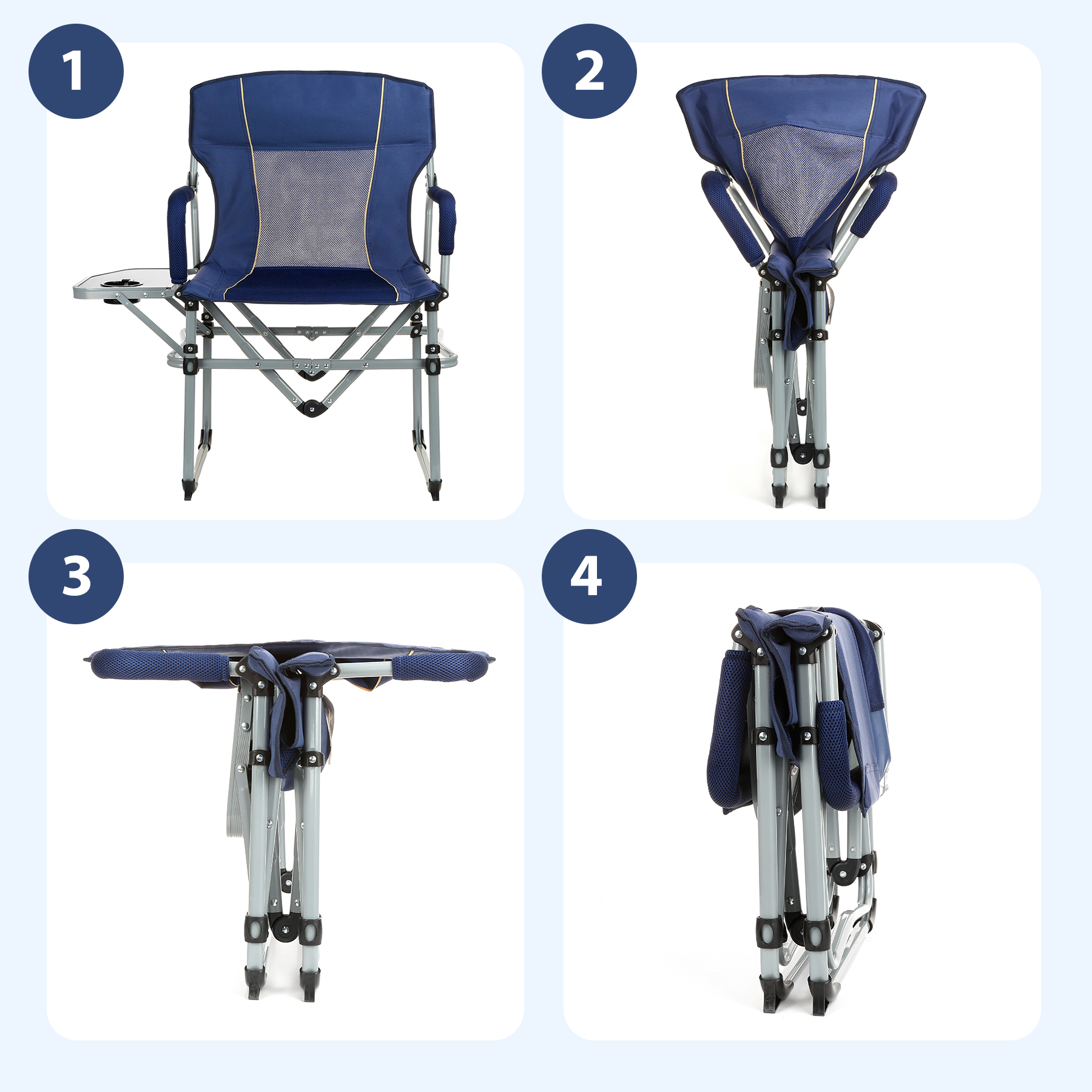 Portable Camping Director Chair With Side Table 8