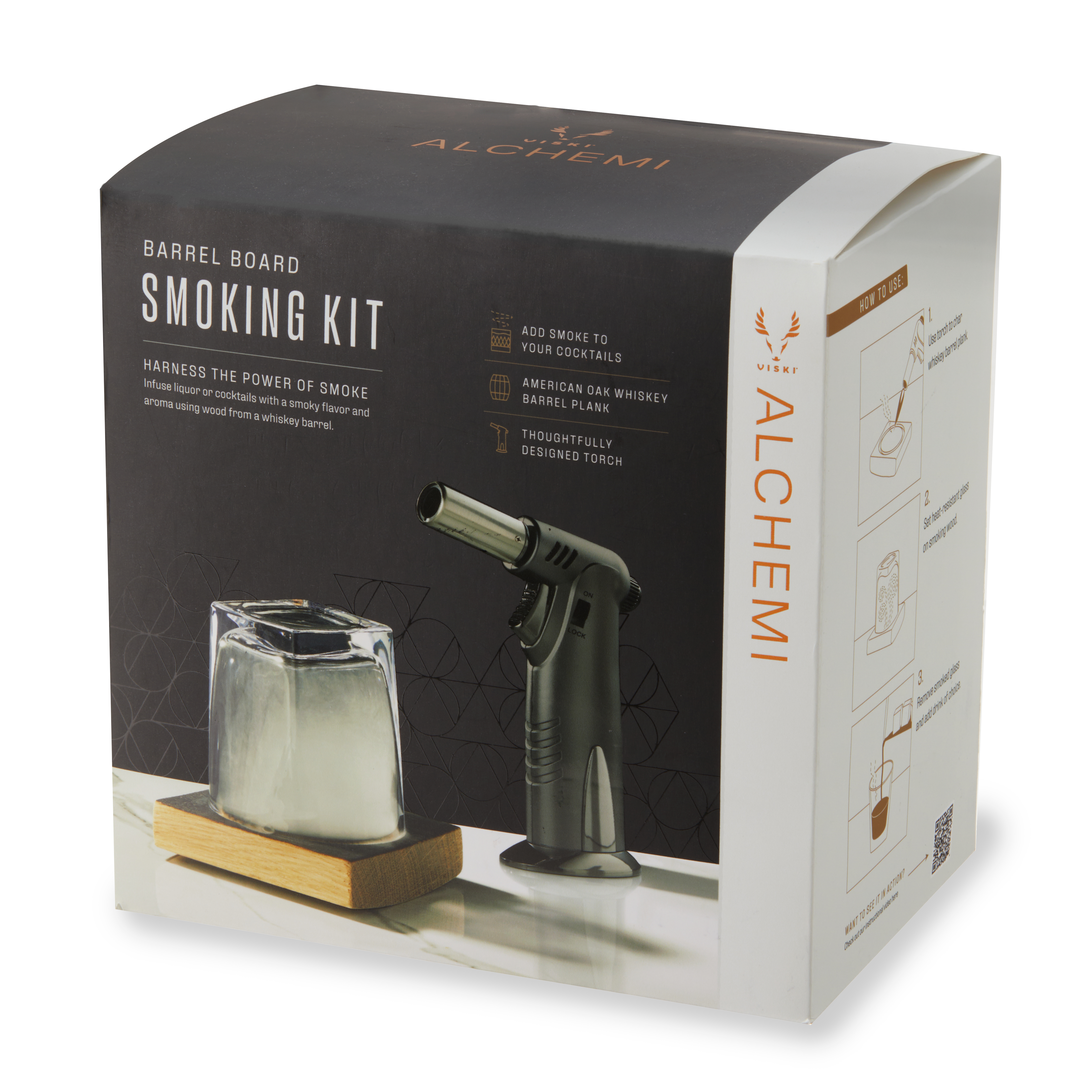 Viski® Alchemi Barrel Board Smoking Set 7