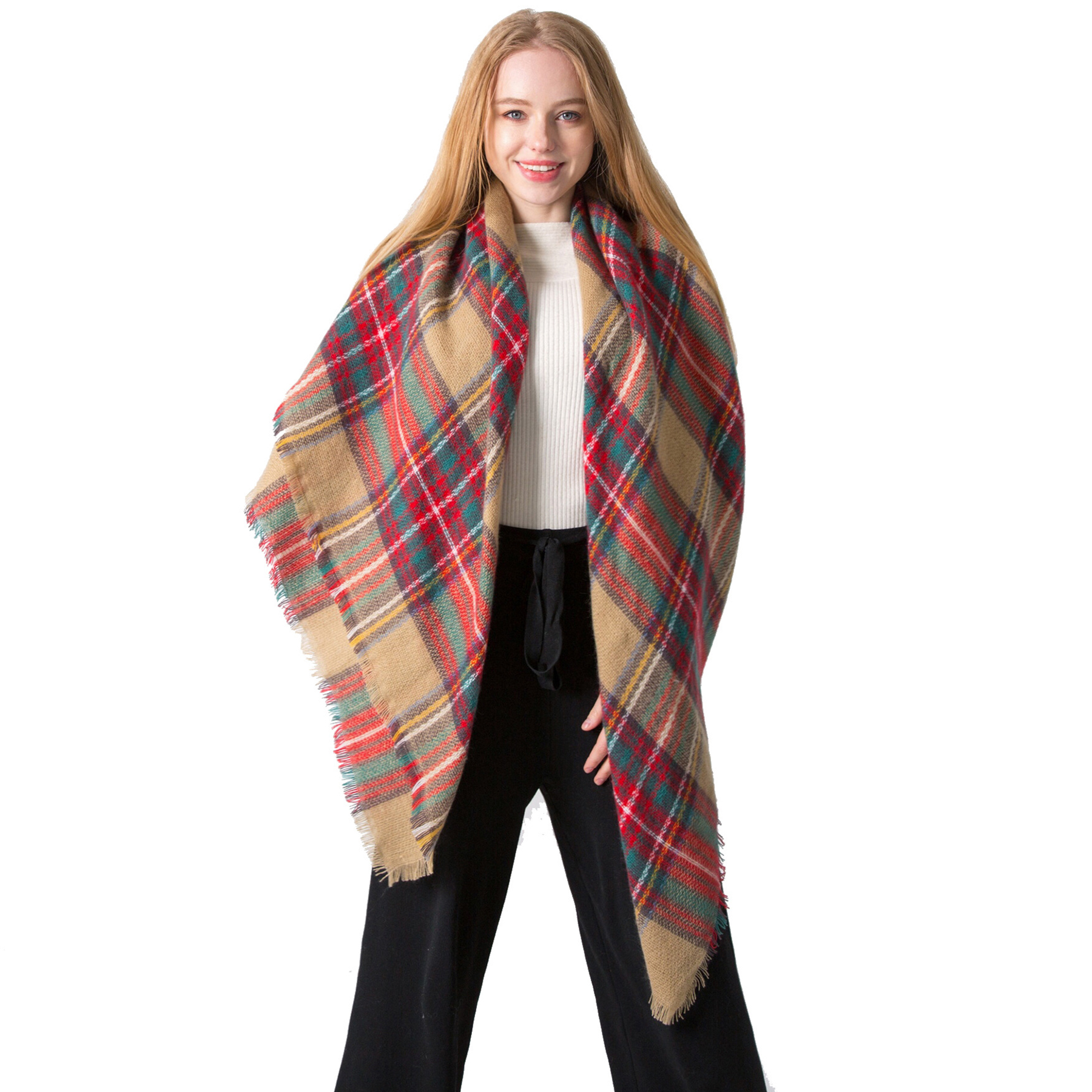 Plaid Blanket Scarf 3