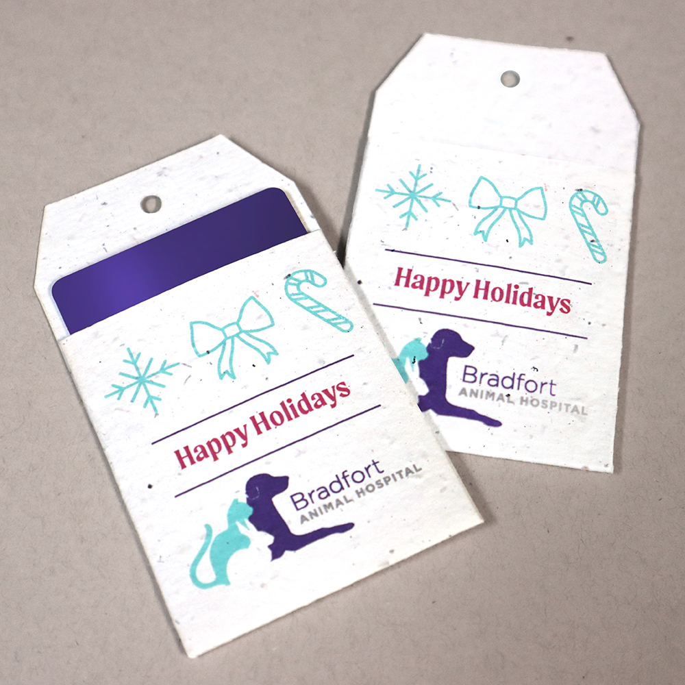 Single-Sided Tag Shape Seed Paper Gift Card Holders 2