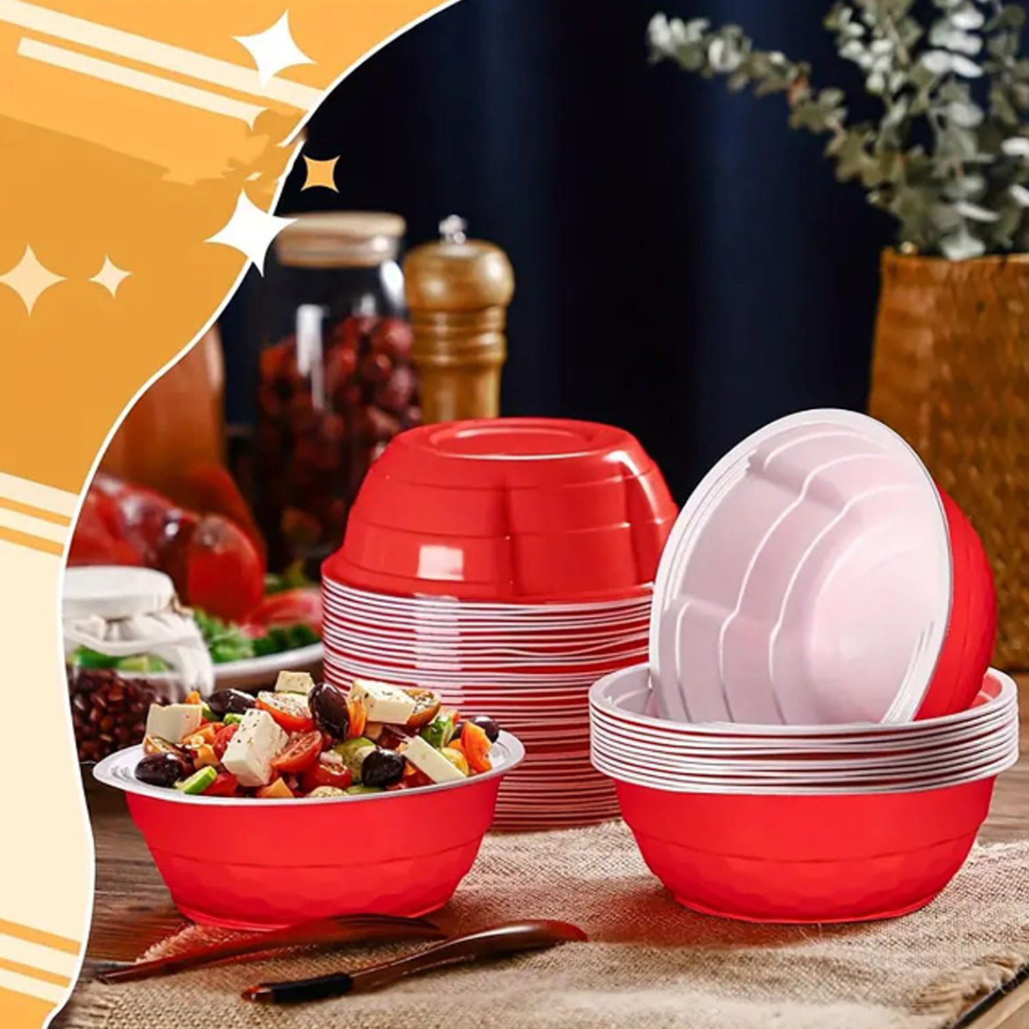 Disposable plastic circular covered takeaway packaging box 3