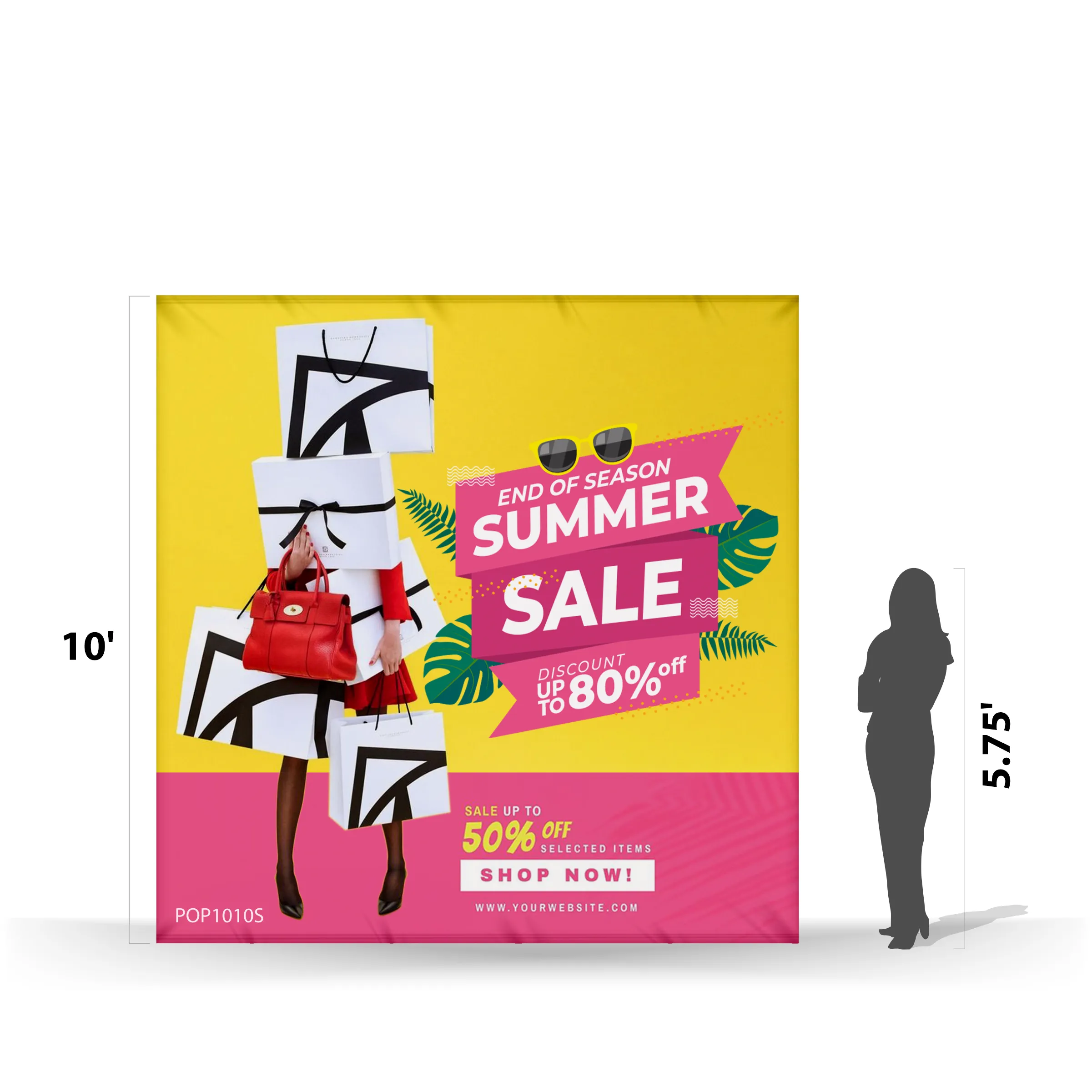 10'x10' Straight Pop Up Fabric Foldable Display Wall 4