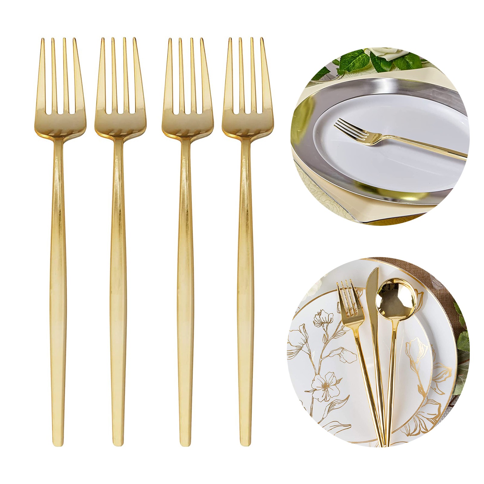 Plastic Gold Fork 2