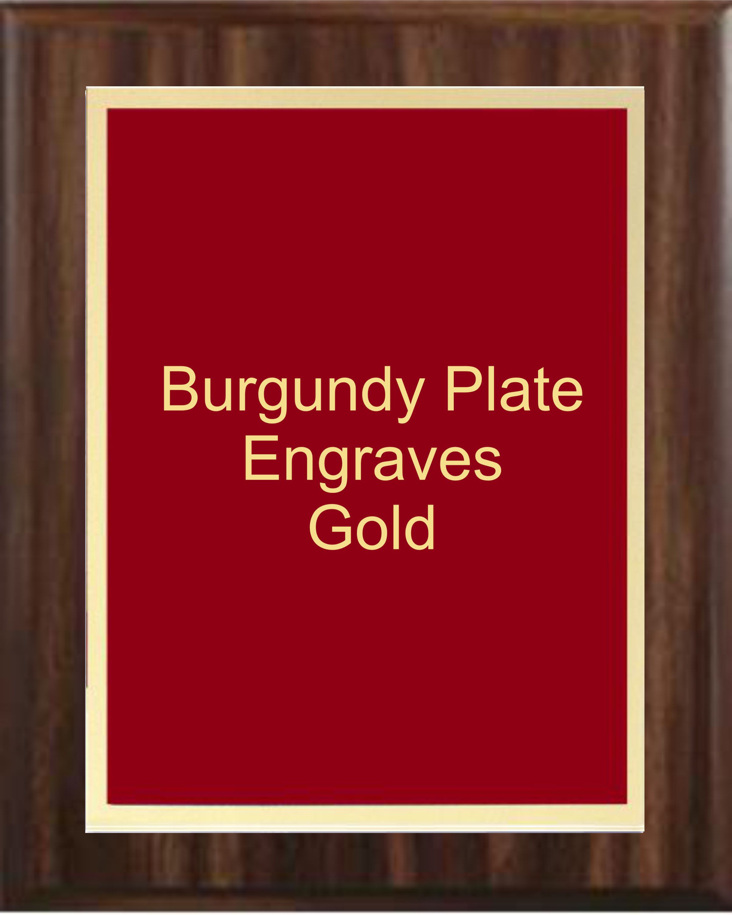 6" x 8" Classic Walnut Finish Plaque with a Burgundy Simplicity Plate 1