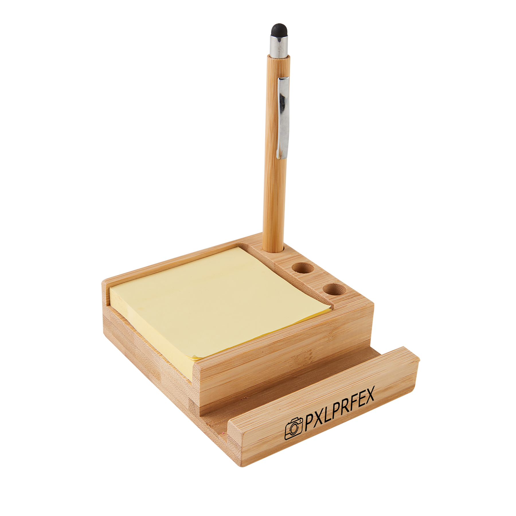 Bamboo Desk Organizer w/Phone Holder 2