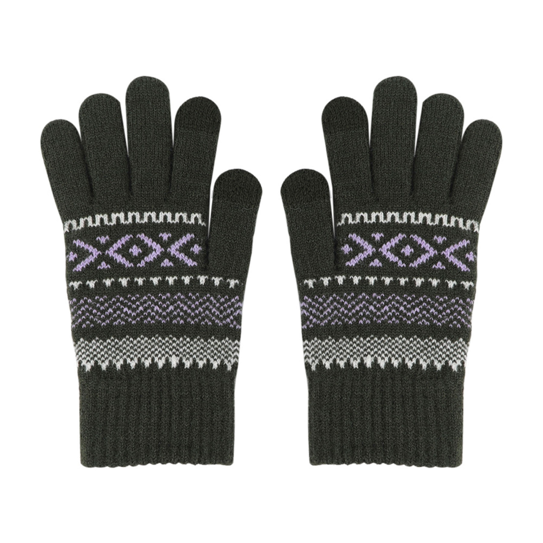 Contrast Stripe Touchscreen Gloves 6