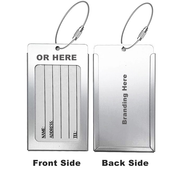 Aluminum Metal Travel Luggage Tag with Wire Loop Closure 7