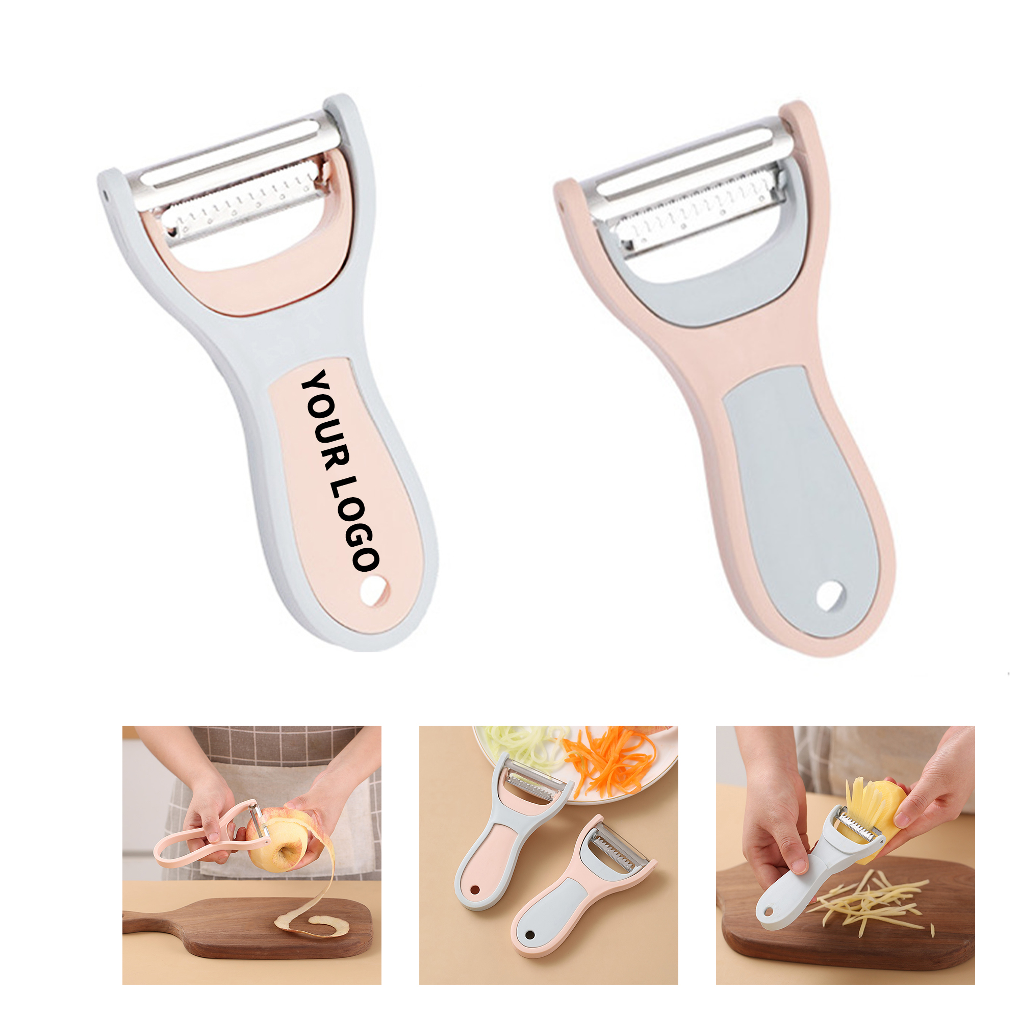 Two In One Kitchen Peeler Stainless Blade 2.6" Length X 5.5" Width X 0.8" Height 4