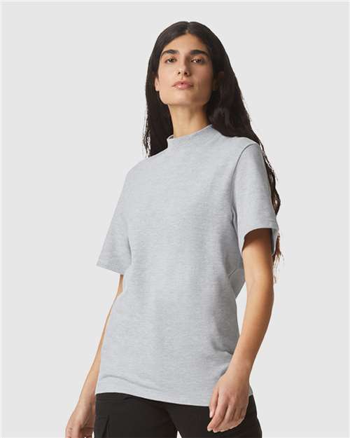 Unisex Pique Mock Neck Tee - 1PQ 5