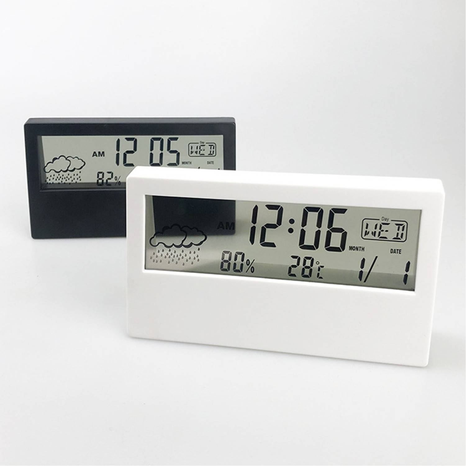 Transparent LCD Thermometer Hygrometer Clock 2