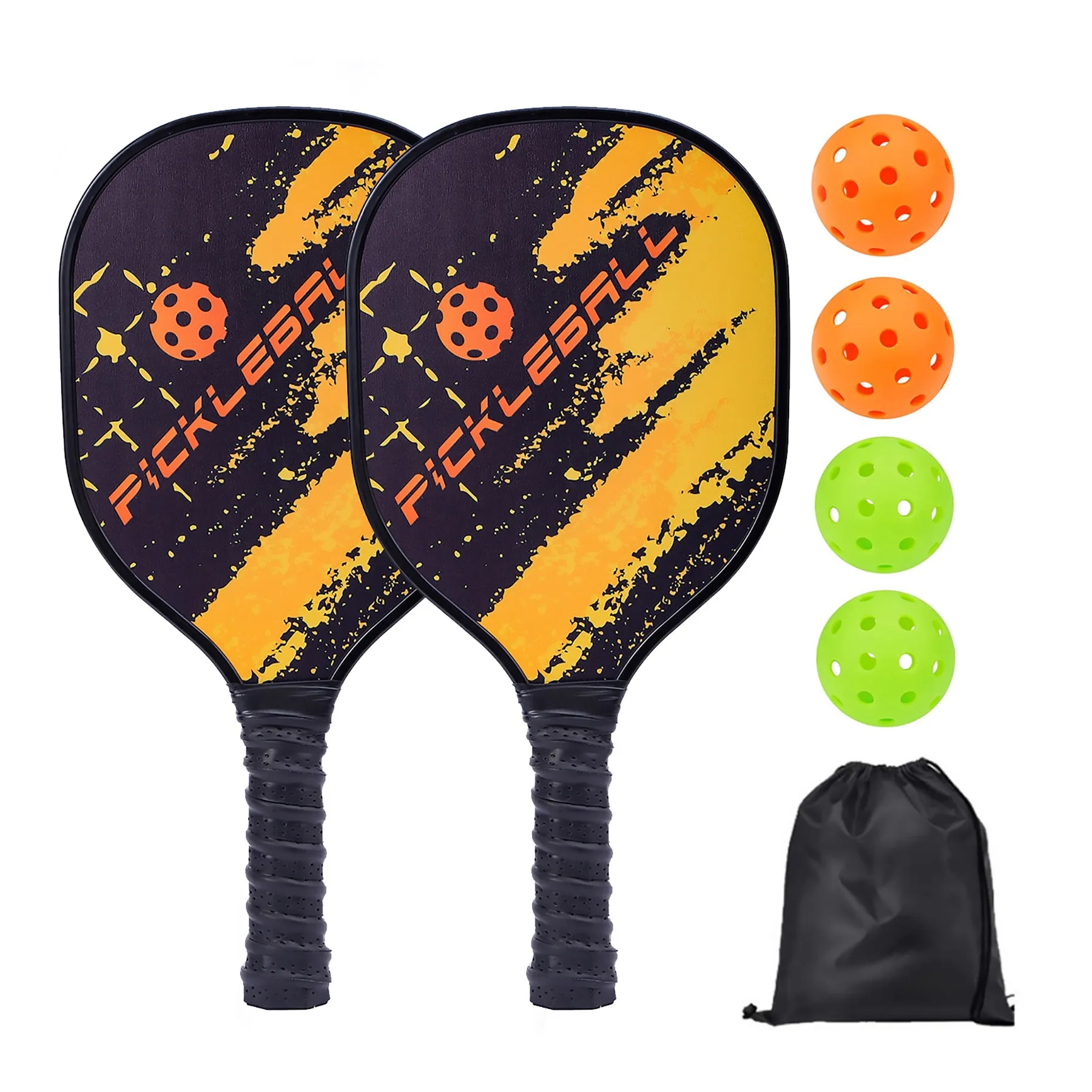 Wooden Pik Racquet (2 rackets+4 balls+1 bundle of pockets) 3