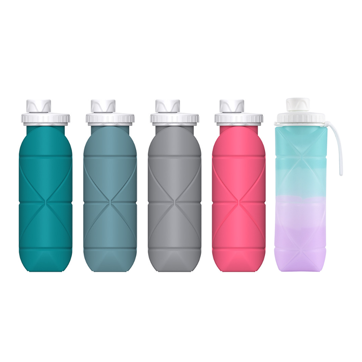 20Oz. Collapsible Silicone Water Bottle with Leakproof Lid 7