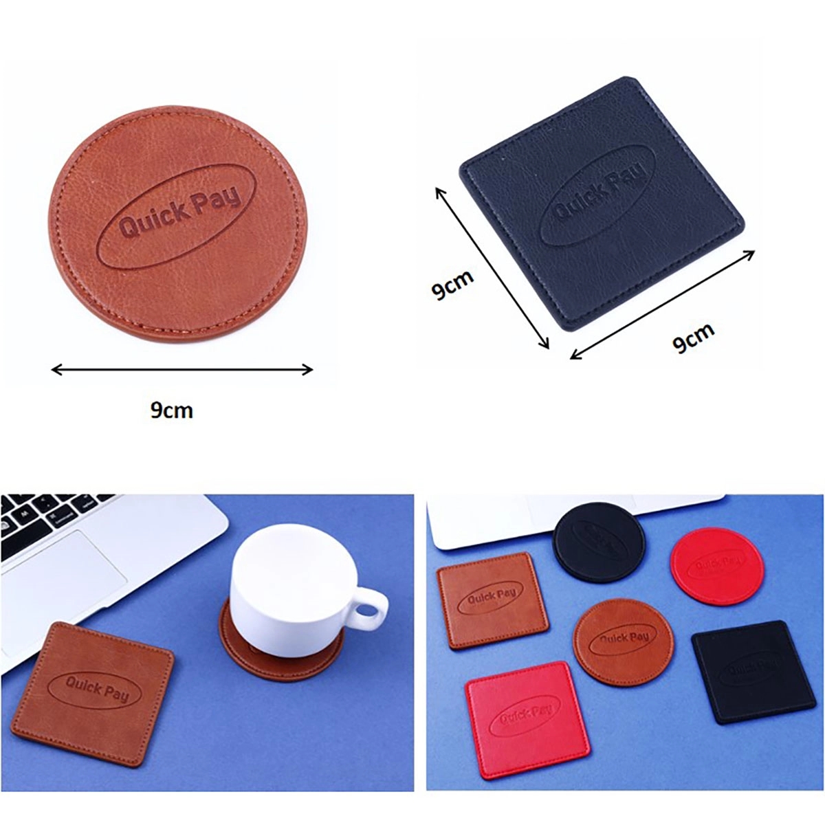 Pu Leather Coasters For Drinks Protection 3