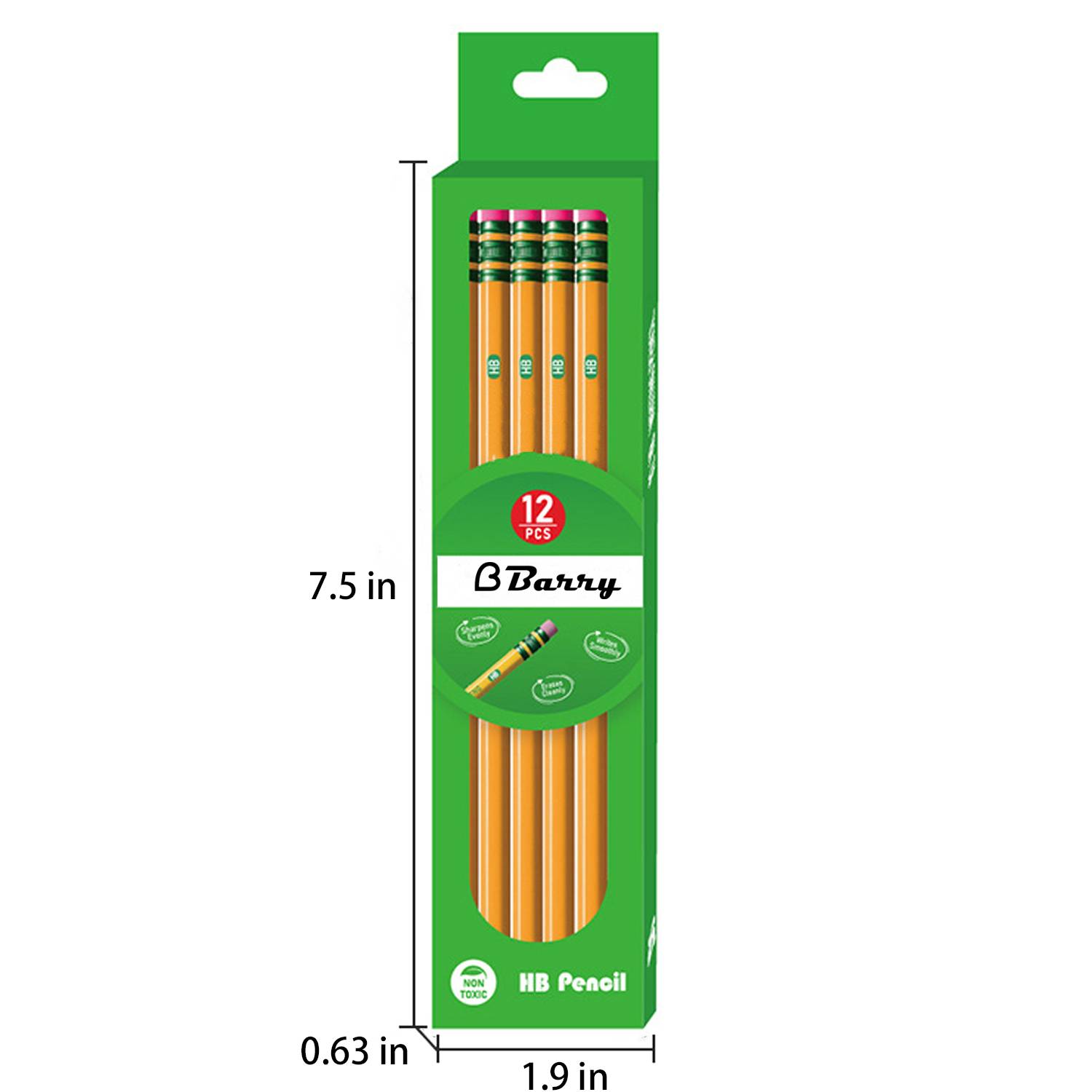 12 Pcs Wooden Sketching Pencils Set w/ Eraser 6