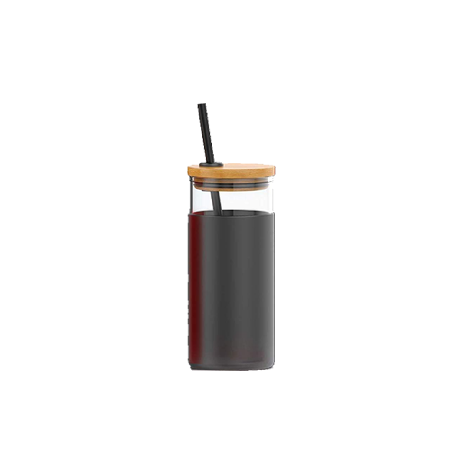 Bamboo Cap Glass Drink Bottle 3