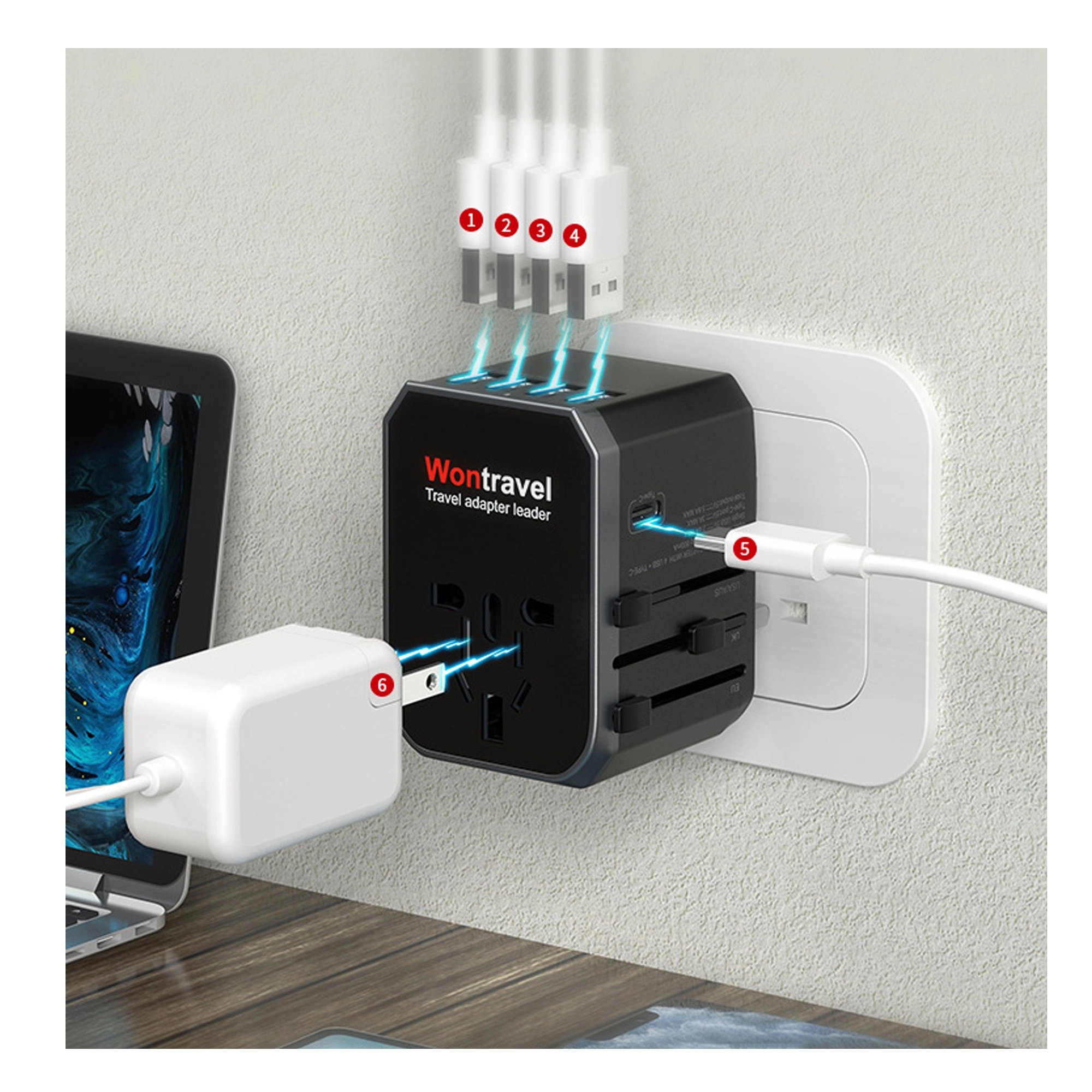 All-in-one Universal Travel Adapter MOQ50pcs 4