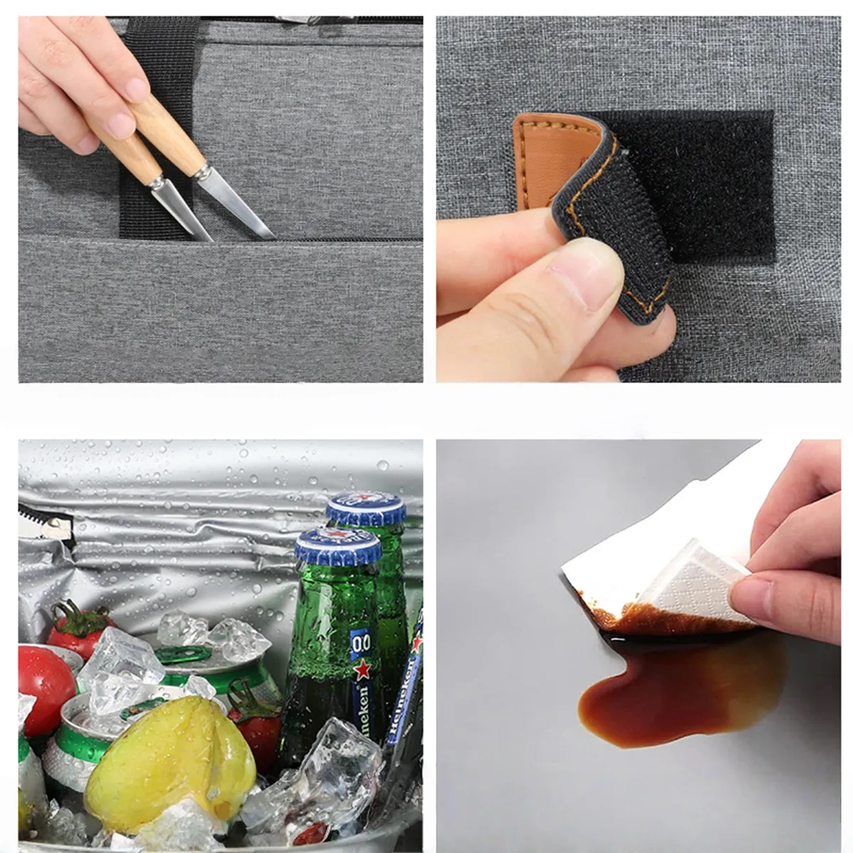 Insulated Picnic Lunch Cooler Tote Bag With Shoulder Strap 6