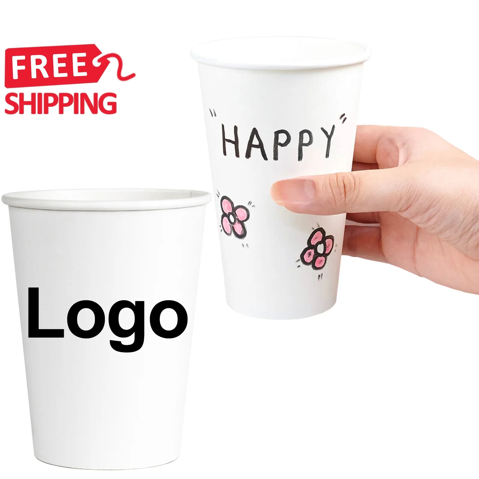 Disposable White Paper Cups for Events Catering Beverages 16