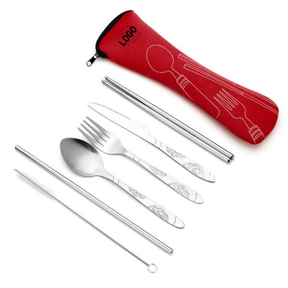 travel stainless steel cutlery bag set 2