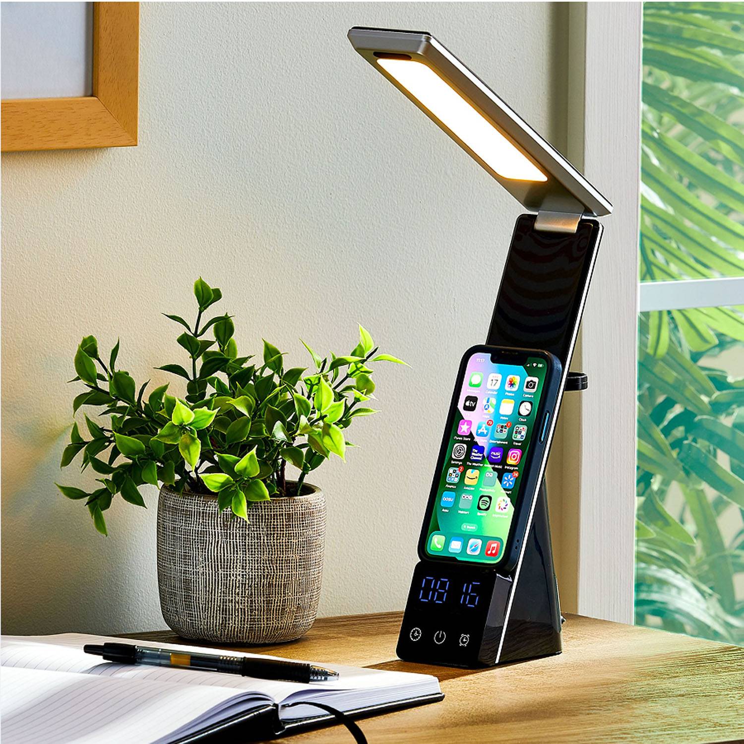 5-in-1 LED Desk Lamp with Wireless Chargers 5