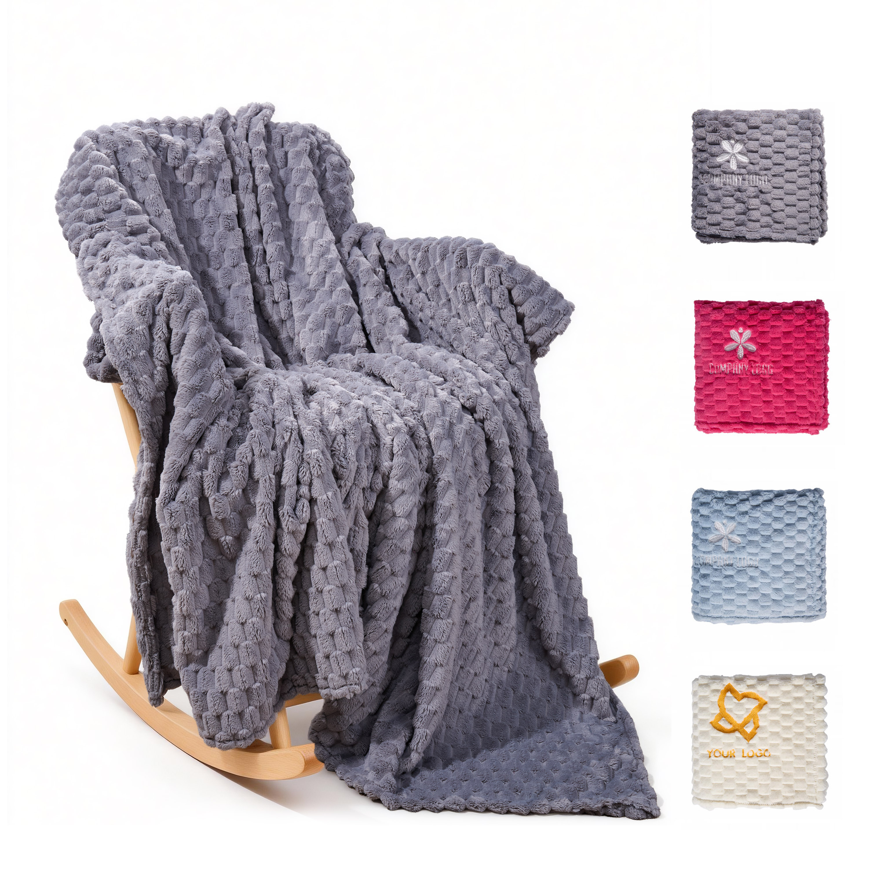 Embroidered Cozy Flannel Blanket - 50" X 70" 9