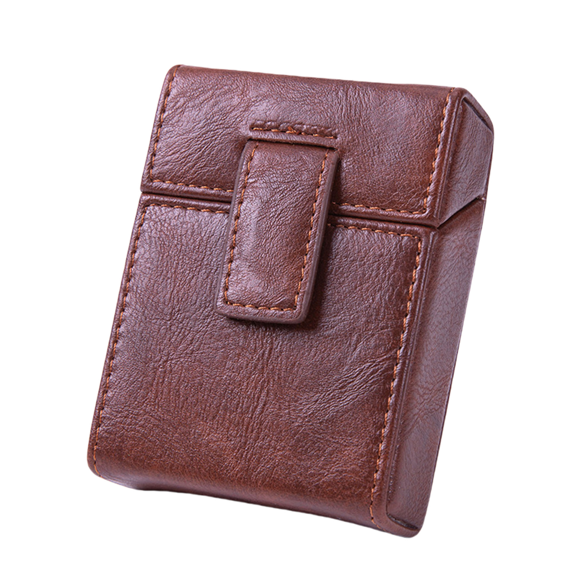 20-Capacity Portable PU Leather Cigarette Case with Lighter Slot 5