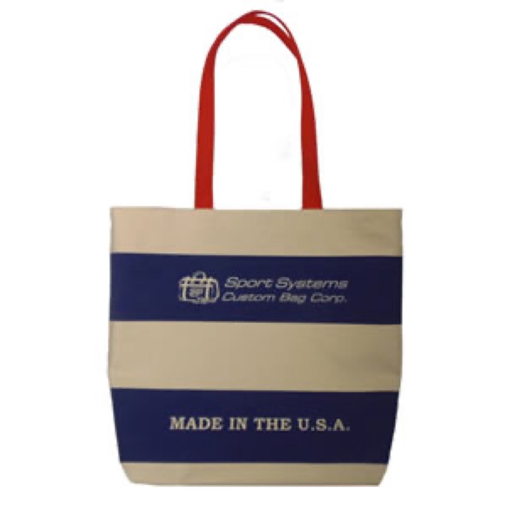 USA Made 10 Oz. Cotton Double Bar Tote, custom tote bag with logo imprint 2