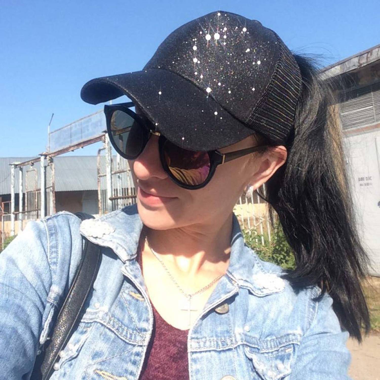 Summer Fashion Sequin Mesh Baseball Cap 6