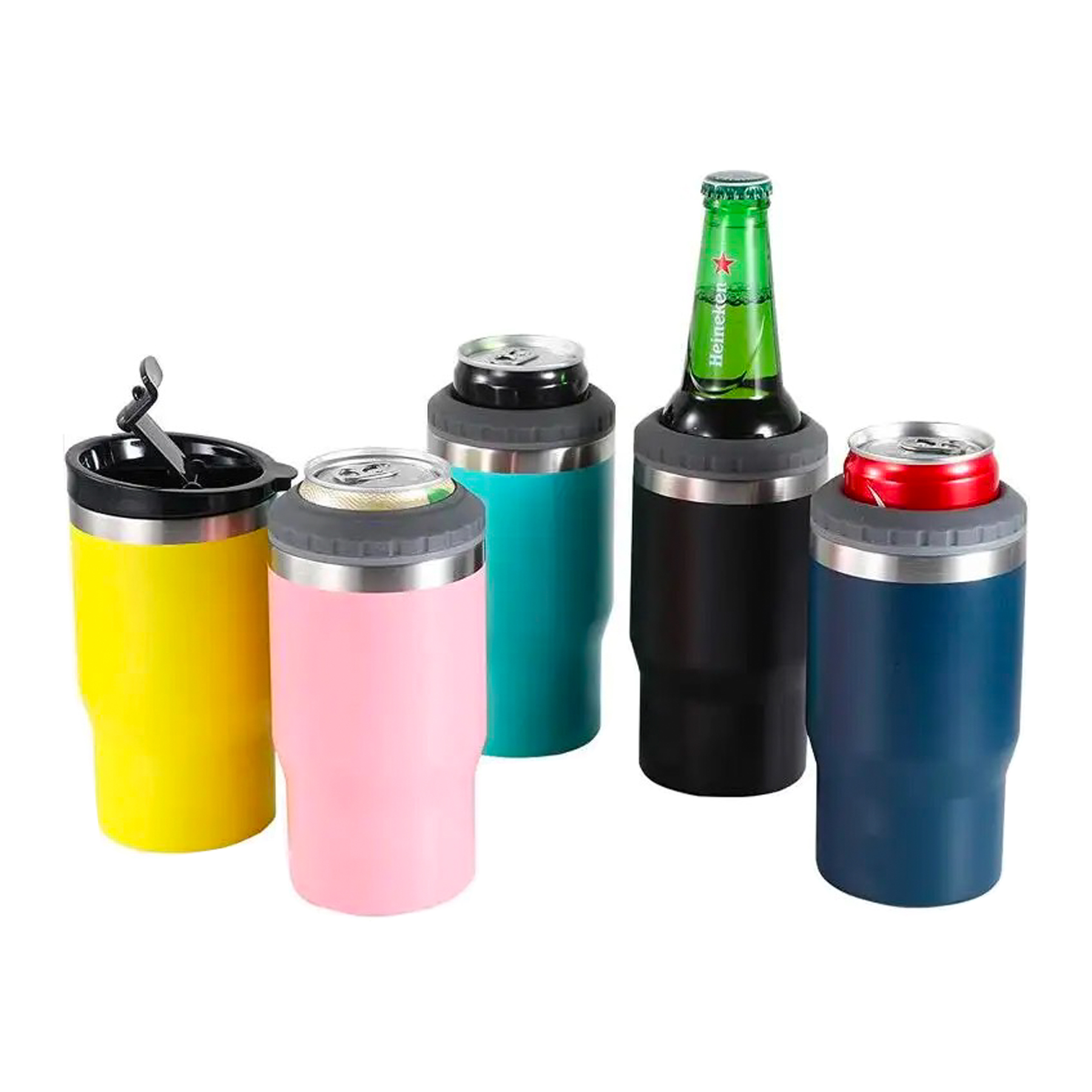 4 in 1 Insulated Can/Bottle Cooler, custom koozie with logo imprint 6