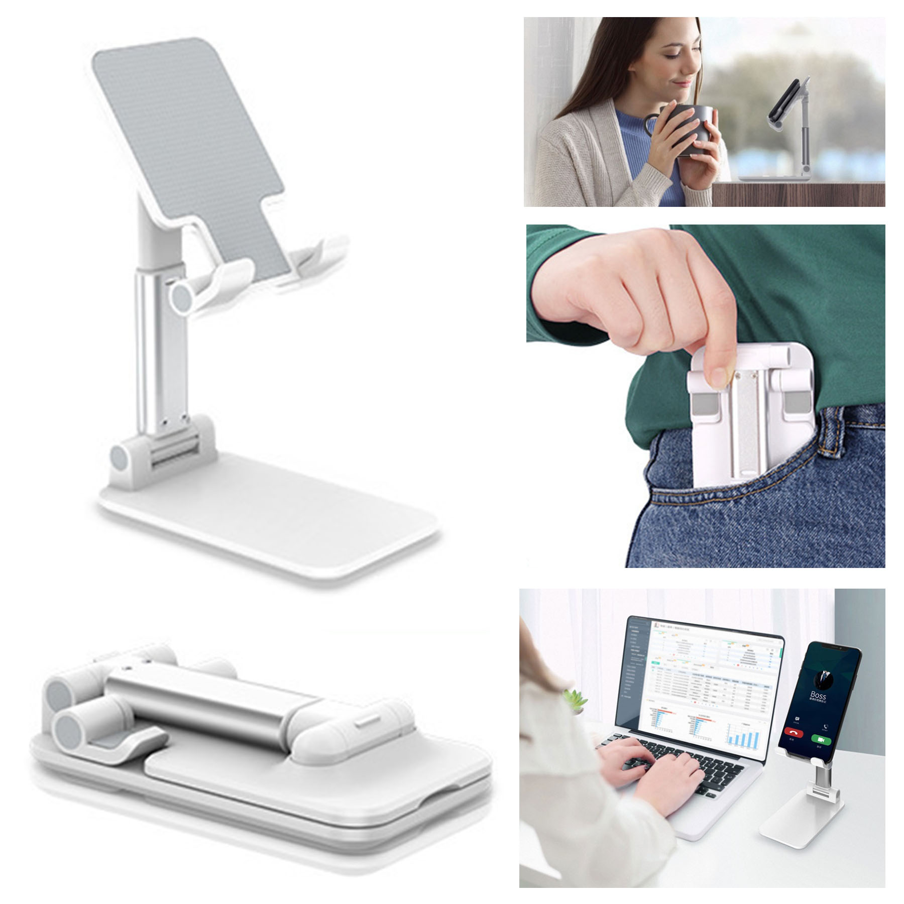 Aluminum Alloy Foldable Universal Stand For Lazy Phone And Tablet 1
