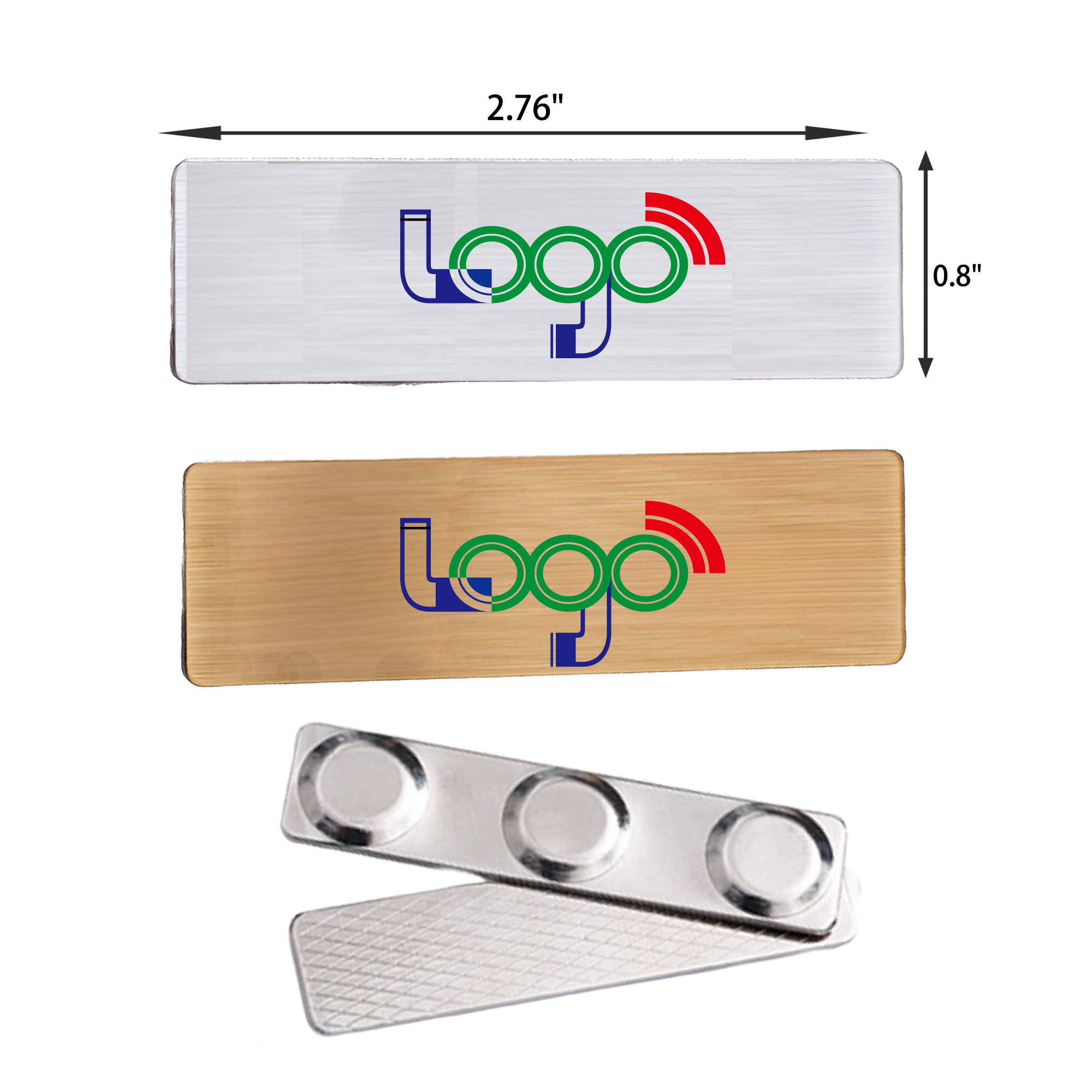 MOQ 20 PCS Durable Stainless Steel Magnetic Name Tag 3