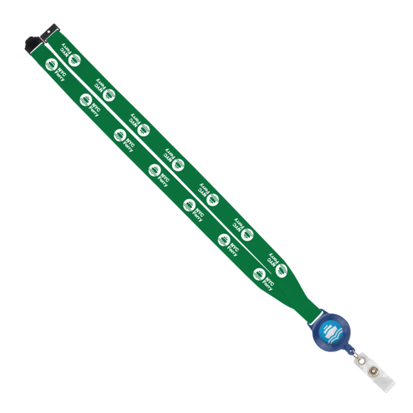 IMPORT 3/4" Polyester Lanyard with Retractable Badge Reel and IPH7 back of neck convenience release. 193
