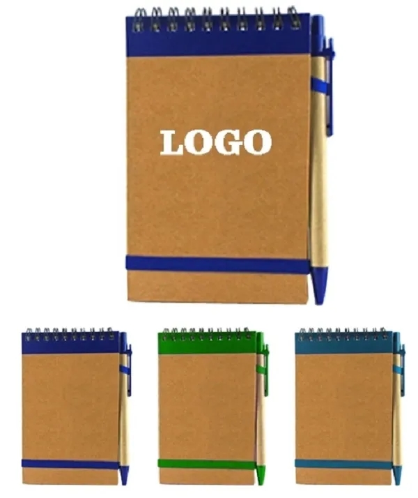 Custom Promotional Recycled Notebook With Pen