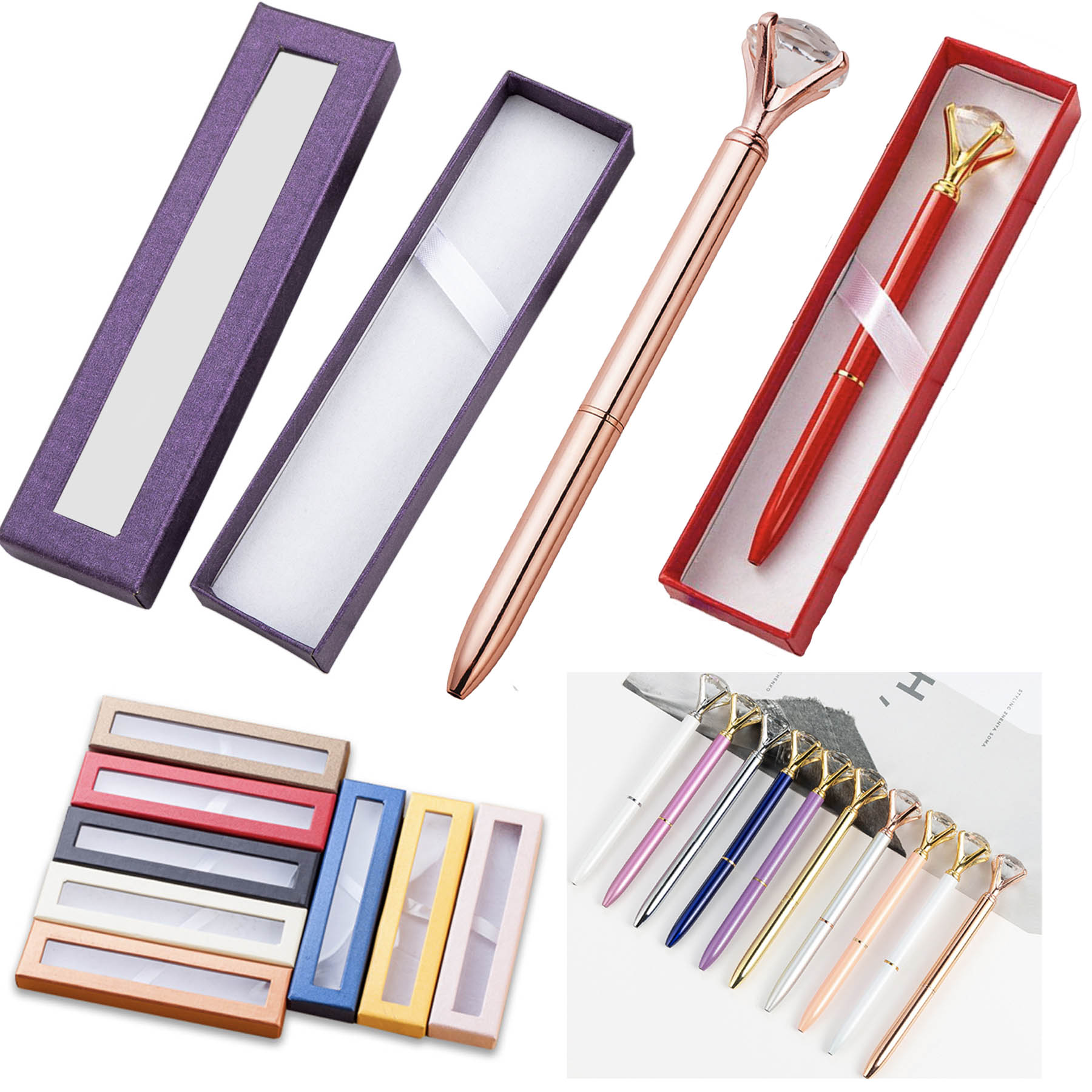 Ballpoint Pen Gift Box With Diamond Design Pen 2