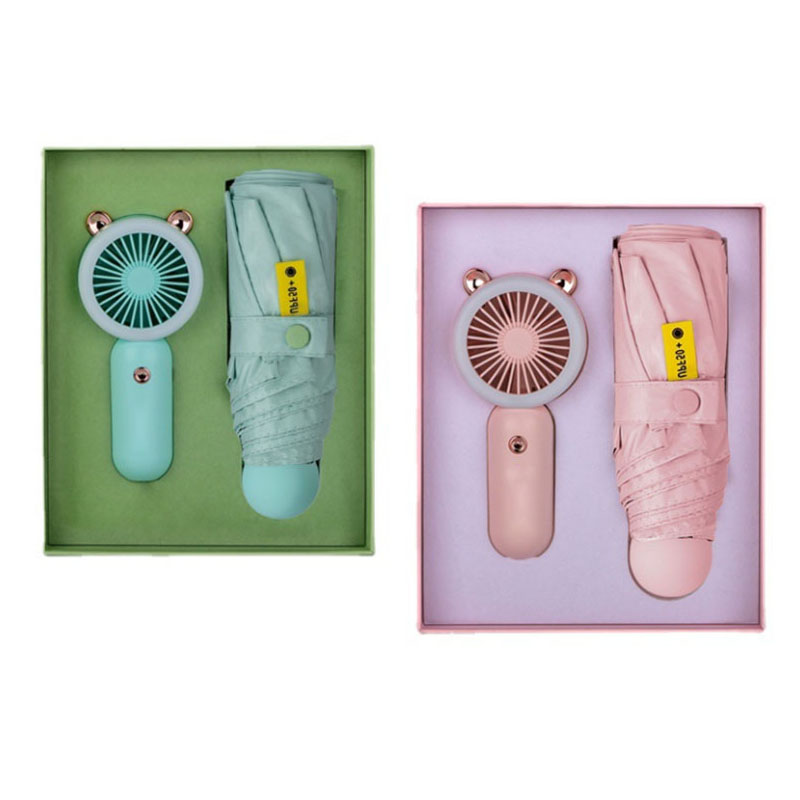 2-Piece Handheld Fan & Umbrella Gift Set 6
