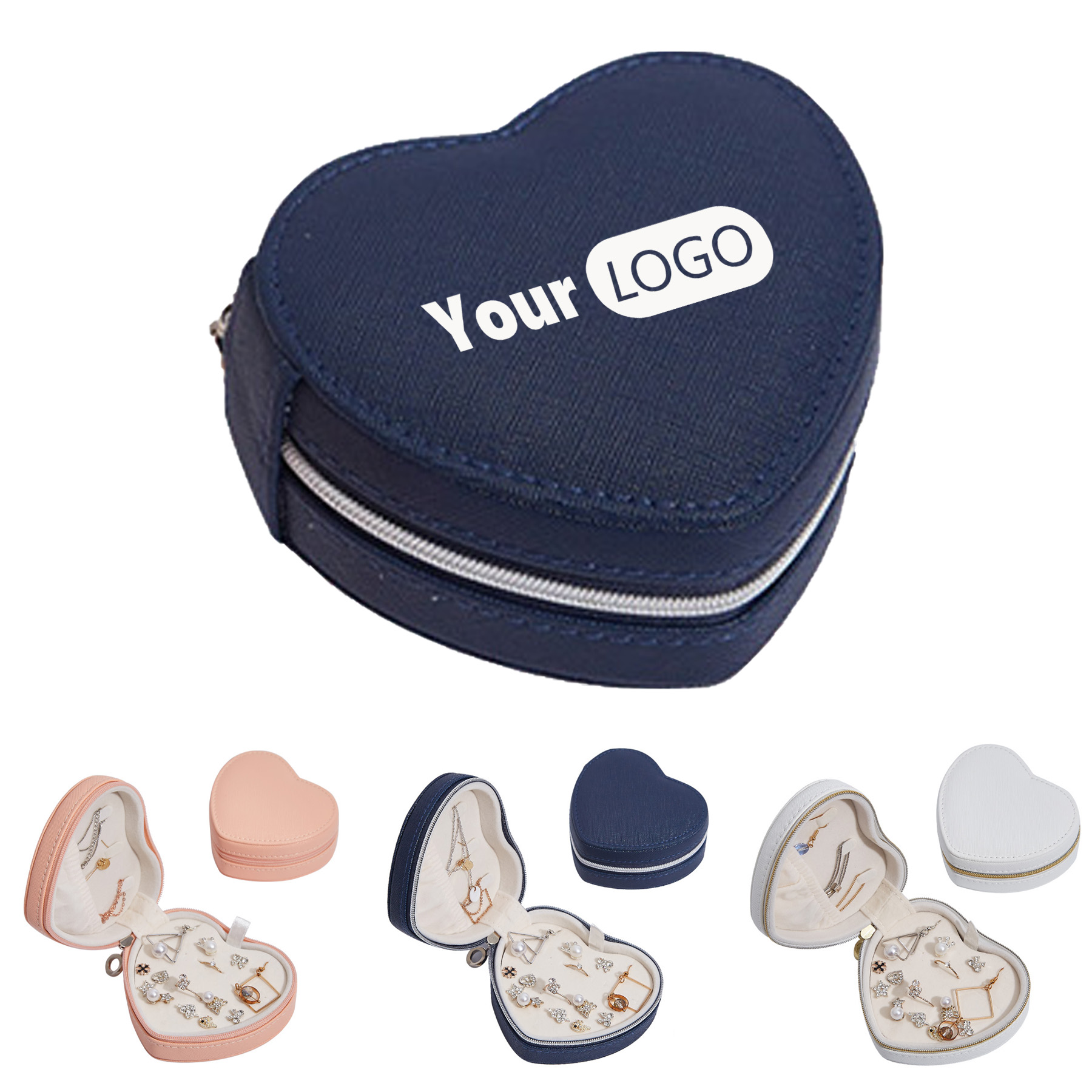 Heart-Shaped PU Leather Jewelry Case 5