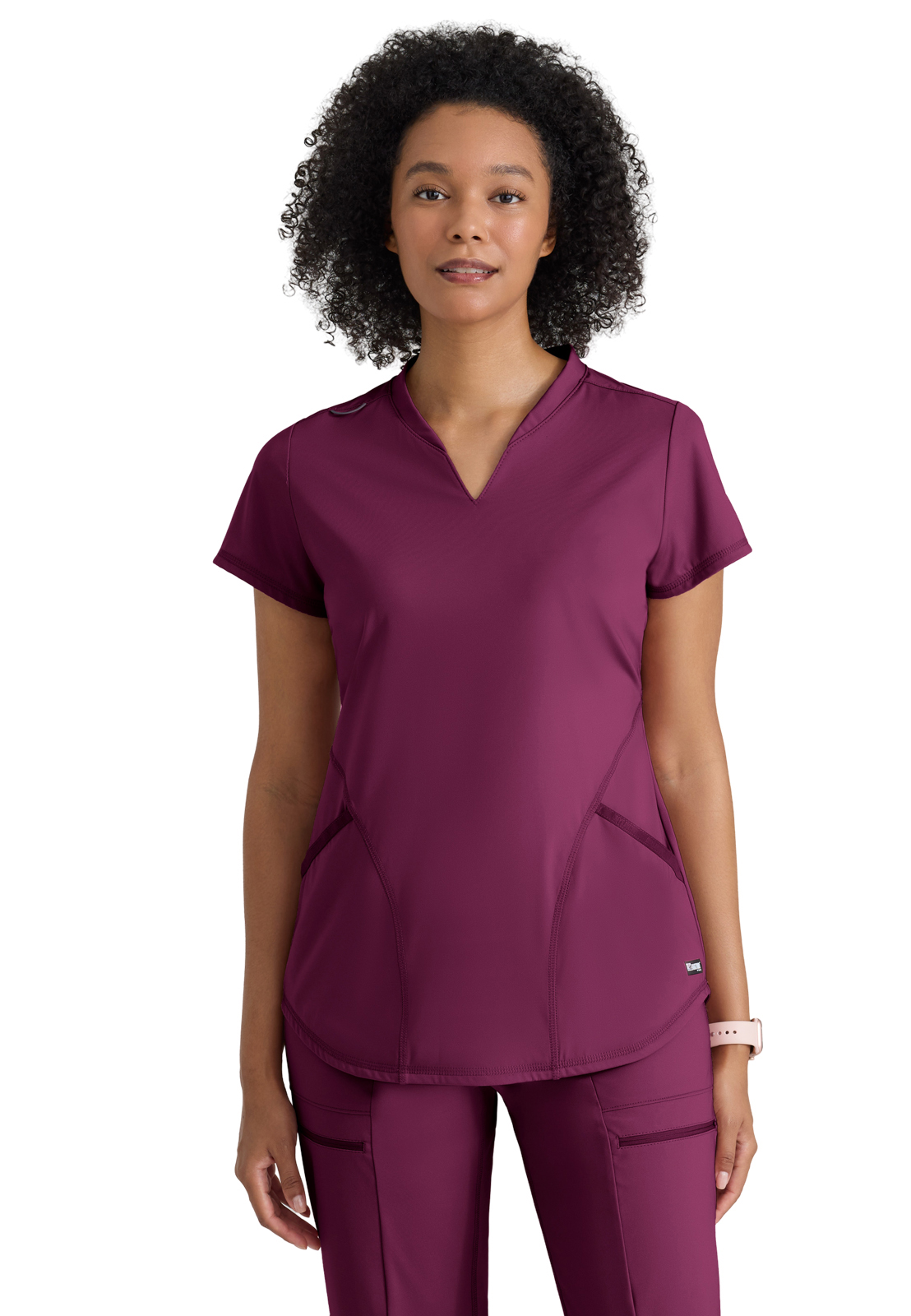 Grey's Anatomy Knit Stretch - Women's Two-Pocket V-Neck Define Scrub Top 2
