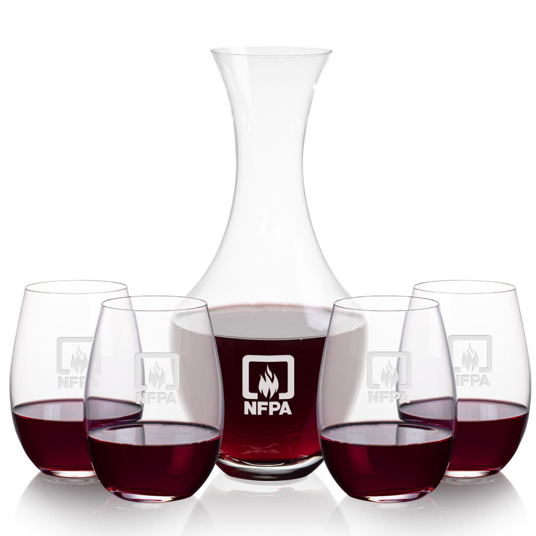 Oldham Carafe & Laurent Stemless Wine 7